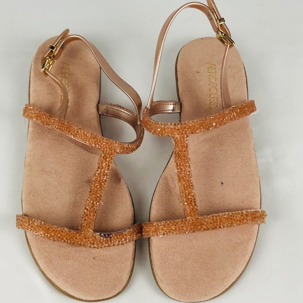 Aerosoles Back Strap Sandals Rose Gold Pink Sz7